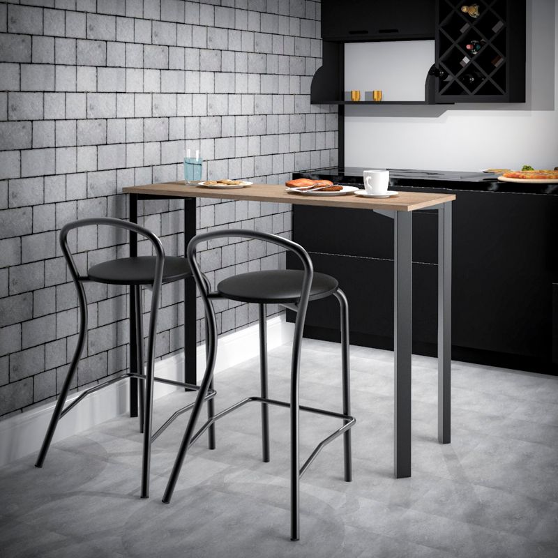 Barra Desayuno Milano 120X44X89 Cm Negro/Roble Dielfe - Vista 2