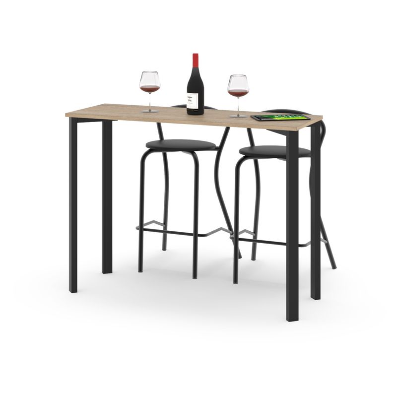 Barra Desayuno Milano 120X44X89 Cm Negro/Roble Dielfe - Vista 3